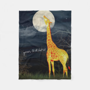 Giraffe und Mond   Custom Fleece Blanket