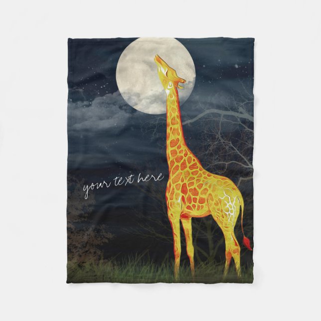 Giraffe und Mond | Custom Fleece Blanket (Vorderseite)