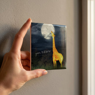 Giraffe und Mond | Fotos für benutzerdefinierte Ke Fliese