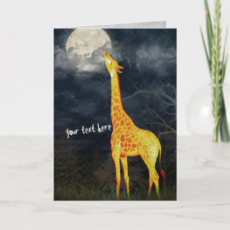 Giraffe und Mond | Grußkarten Feiertagskarte