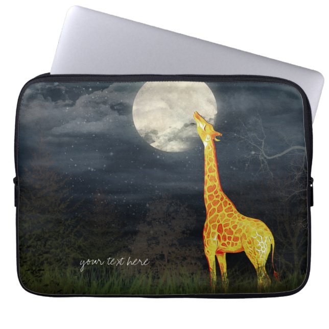 Giraffe und Mond | Neoprene-Laptop-Sleeves Laptopschutzhülle (Vorderseite)