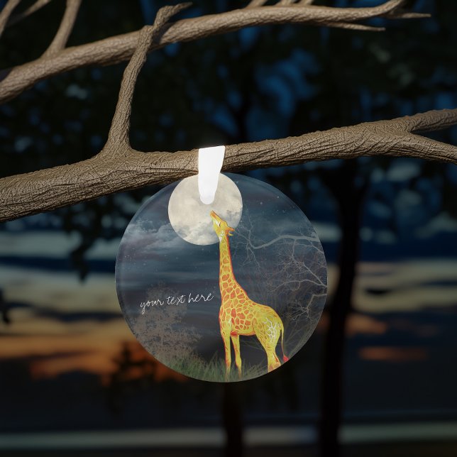 Giraffe und Mond | Plexiglas Ornament (Von Creator hochgeladen)