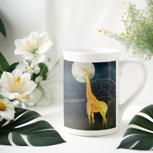 Giraffe und Moon Custom Jumbo Tasse / Knochen Chin