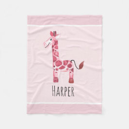 Giraffe und Name der Niedlichen Rosa Safari Fleecedecke