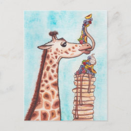 Giraffe und Pancakes Postkarte