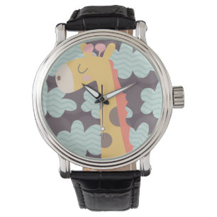 Giraffe und Wolken Armbanduhr