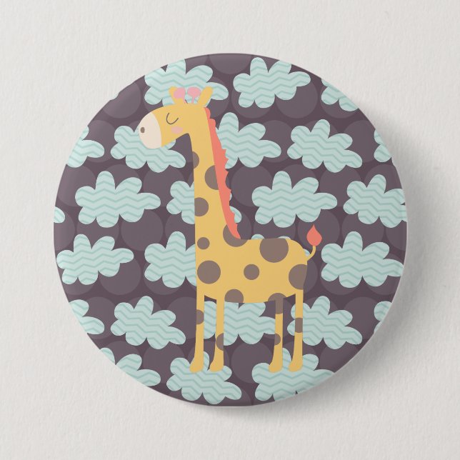 Giraffe und Wolken Button (Vorderseite)
