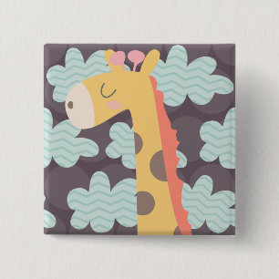 Giraffe und Wolken Button