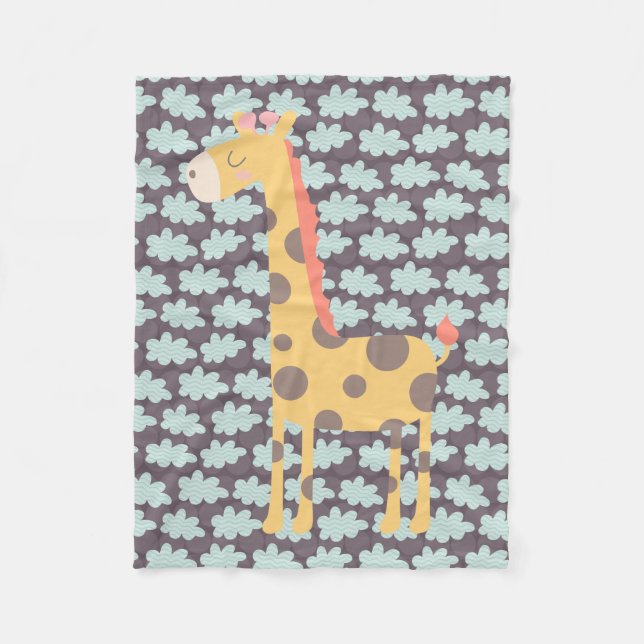 Giraffe und Wolken Fleecedecke (Vorderseite)