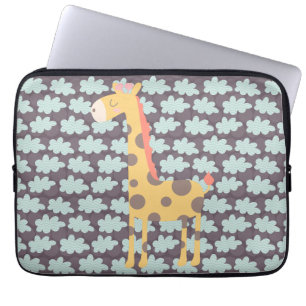 Giraffe und Wolken Laptopschutzhülle