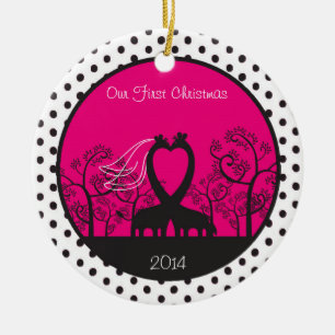 Giraffe Unser erstes Personalisiertes Weihnachtsge Keramikornament