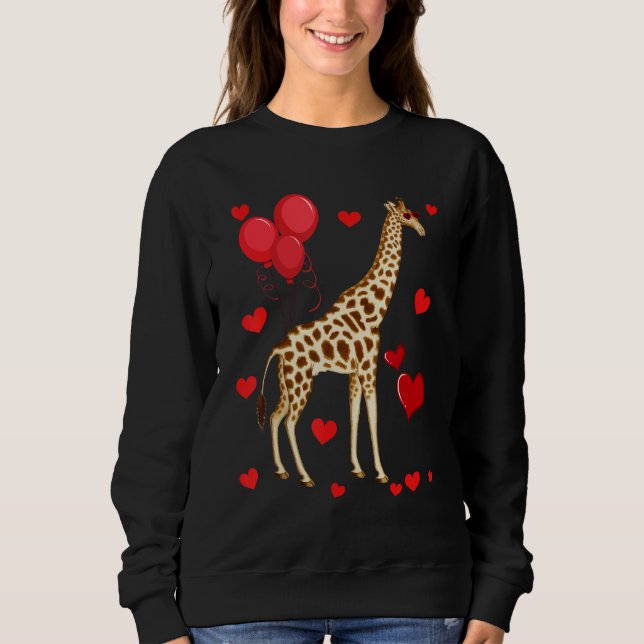 Giraffe Valentine s Day heart Animals Sweatshirt (Vorderseite)