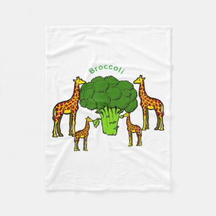 Giraffe-Vegetarier-Familie isst Brokkoli T-Shirt Fleecedecke