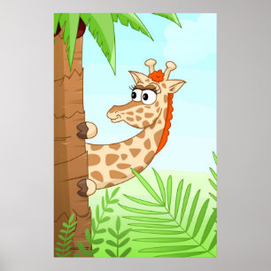 Giraffe verbergen poster