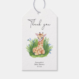 Giraffe - vielen Dank für Ihre Babydusche Geschenkanhänger