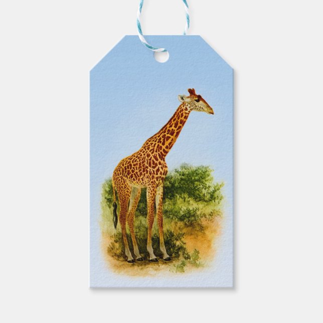 Giraffe Vintag 1912 Geschenkanhänger (Vorderseite)