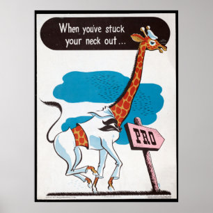 Giraffe Vintage Fotos Altes ästhetisches Bild unve Poster