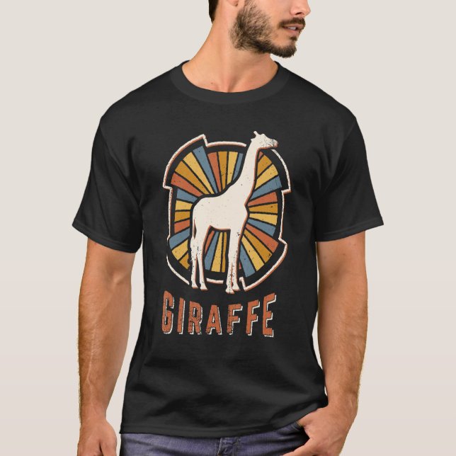 Giraffe Vintage Retro-Liebe T-Shirt (Vorderseite)