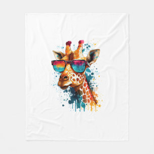 Giraffe Vintage Sonnenbrille Funny African Animal Fleecedecke