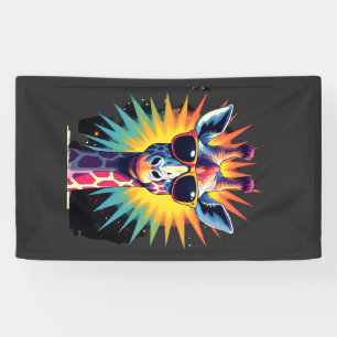 Giraffe Vintage-Sonnenbrille Lustiges Afrikanische Banner