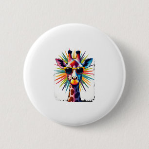 Giraffe Vintage-Sonnenbrille Lustiges Afrikanische Button