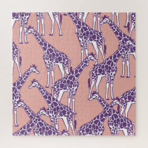 Giraffe Vintage Spots Safari Illustration Puzzle