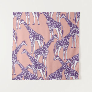 Giraffe Vintage Spots Safari Illustration Wandteppich