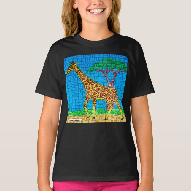 Giraffe (vivid) - Girl's Basic T - Shirt (Vorderseite)