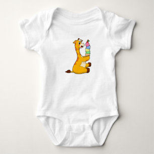 Giraffe Waffeleis Baby Strampler
