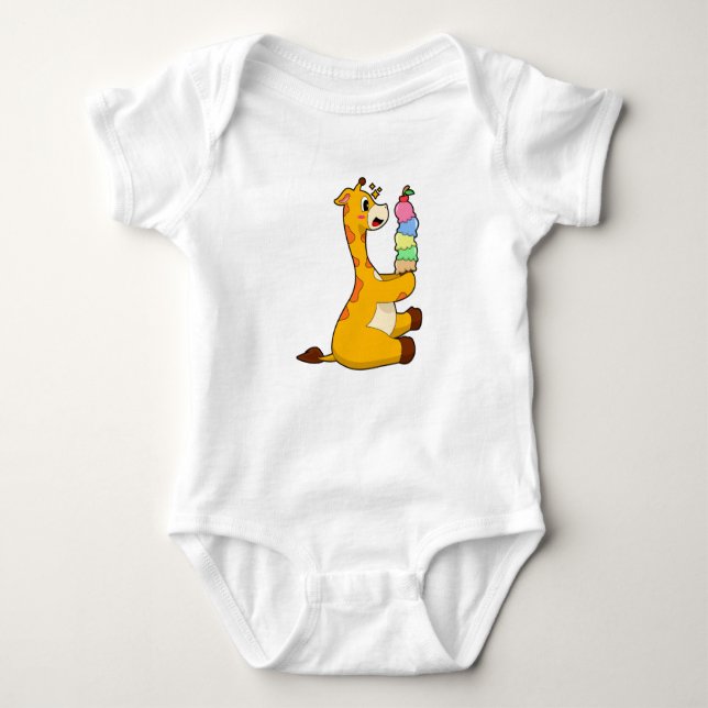 Giraffe Waffeleis Baby Strampler (Vorderseite)