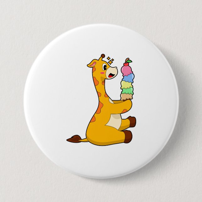 Giraffe Waffeleis Button (Vorderseite)
