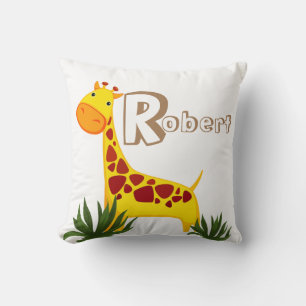 Giraffe Walking im Gras Individuelle Name Keuchkis Kissen