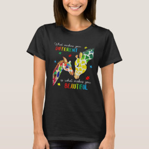 Giraffe Was macht dich anders Autismus-Bewusstsein T-Shirt