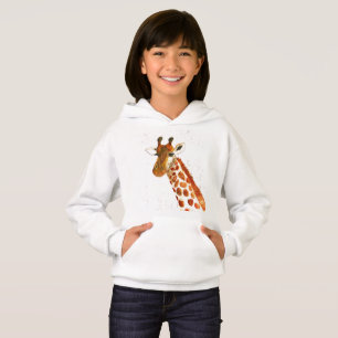 Giraffe-Wasserfarbe-Tier Safari-Kinder Humor Zoo H Hoodie