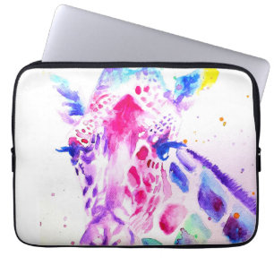 Giraffe Watercolor Babies Lila Gifts Lavendel Laptopschutzhülle