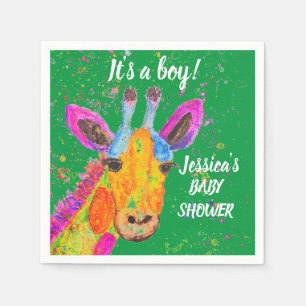 Giraffe Watercolor Safari Jungle Niedlich Baby Dus Serviette