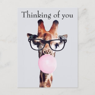Giraffe Wearing Brillen Denken Sie an Sie Postkarte