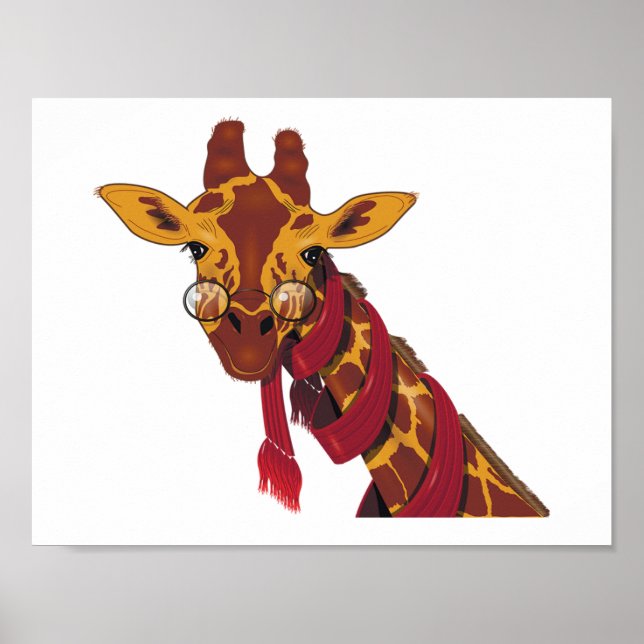 Giraffe Wearing Glasses Poster (Vorne)