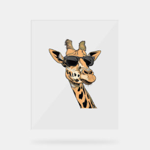 Giraffe Wearing-Sonnenbrille Acrylschild