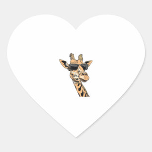 Giraffe Wearing-Sonnenbrille Herz-Aufkleber
