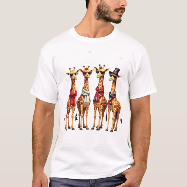 Giraffe Weihnachten Chic Oversized T-Shirt (Vorderseite)