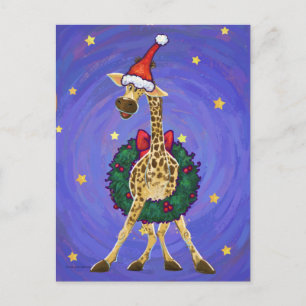 Giraffe Weihnachts-Weihnachtspostkarte Feiertagspostkarte