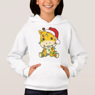 Giraffe Weihnachts-Wintertiere Feiertage Giraffen Hoodie