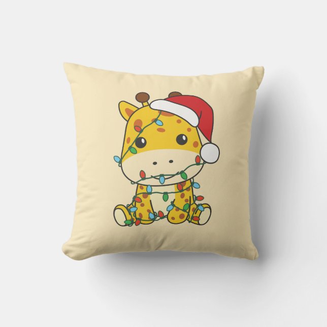 Giraffe Weihnachts-Wintertiere Feiertage Giraffen Kissen (Vorderseite)