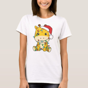 Giraffe Weihnachts-Wintertiere Feiertage Giraffen T-Shirt