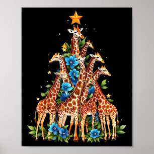Giraffe Weihnachtsbaum Niedliche Giraffe Lovers Xm Poster