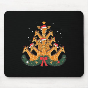 Giraffe Weihnachtsbaum Tierische Weihnachtsfrauen  Mousepad