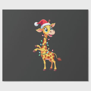 Giraffe-Weihnachtsbeleuchtung Lustiger Weihnachtsm Geschenkpapier