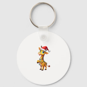 Giraffe Weihnachtsbeleuchtung Lustiger Weihnachtsm Schlüsselanhänger