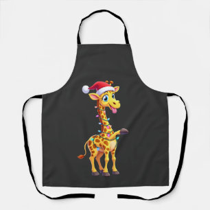 Giraffe Weihnachtsbeleuchtung Lustiger Weihnachtsm Schürze